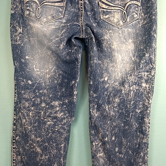 Twentyone Black Bleach Effects Straight Stretch Size 7/8R jeans - Picture 11 of 16